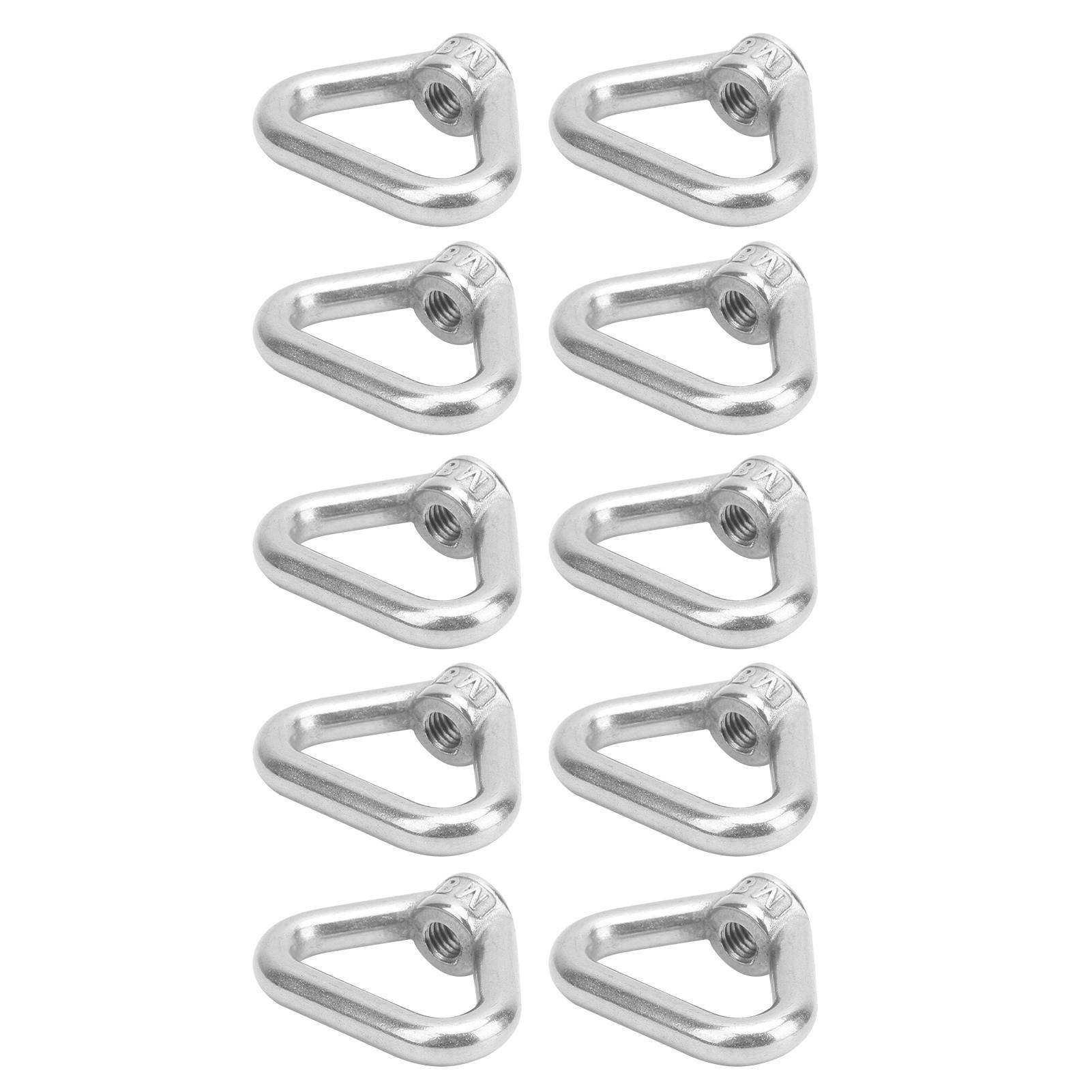 

10 шт. Серебряная гайка из нержавеющей стали 304 с треугольным кольцом, гайка с ушком, крепеж M8