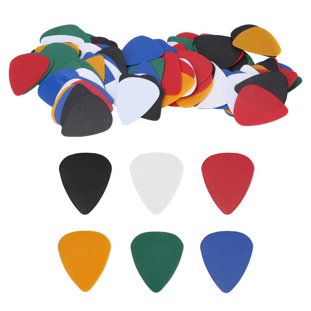 100Pcs Guitar Pick Colorful Plastic Finger Protection Musical Instrument Accessories 0.46mm