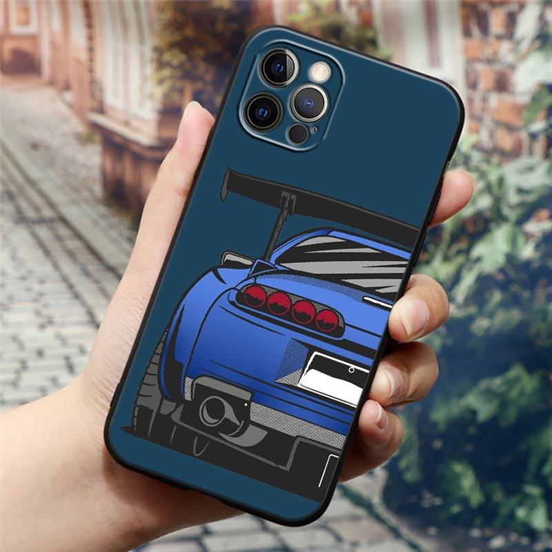 Japan JDM Tokyo Sports Car Anime Phone Case For Apple iPhone 16e 16 15 14 13 12 11 Pro Max XR XS 8 Plus SE2 Cover Silicone Cases