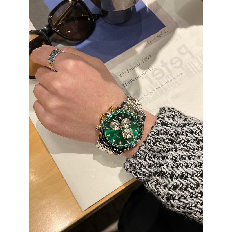 Swiss Multifunctional Men's Mechanical Watch Steel Belt Luminous Quartz Watch