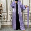 2022 Satin Long Muslim Robe Cardigan 
