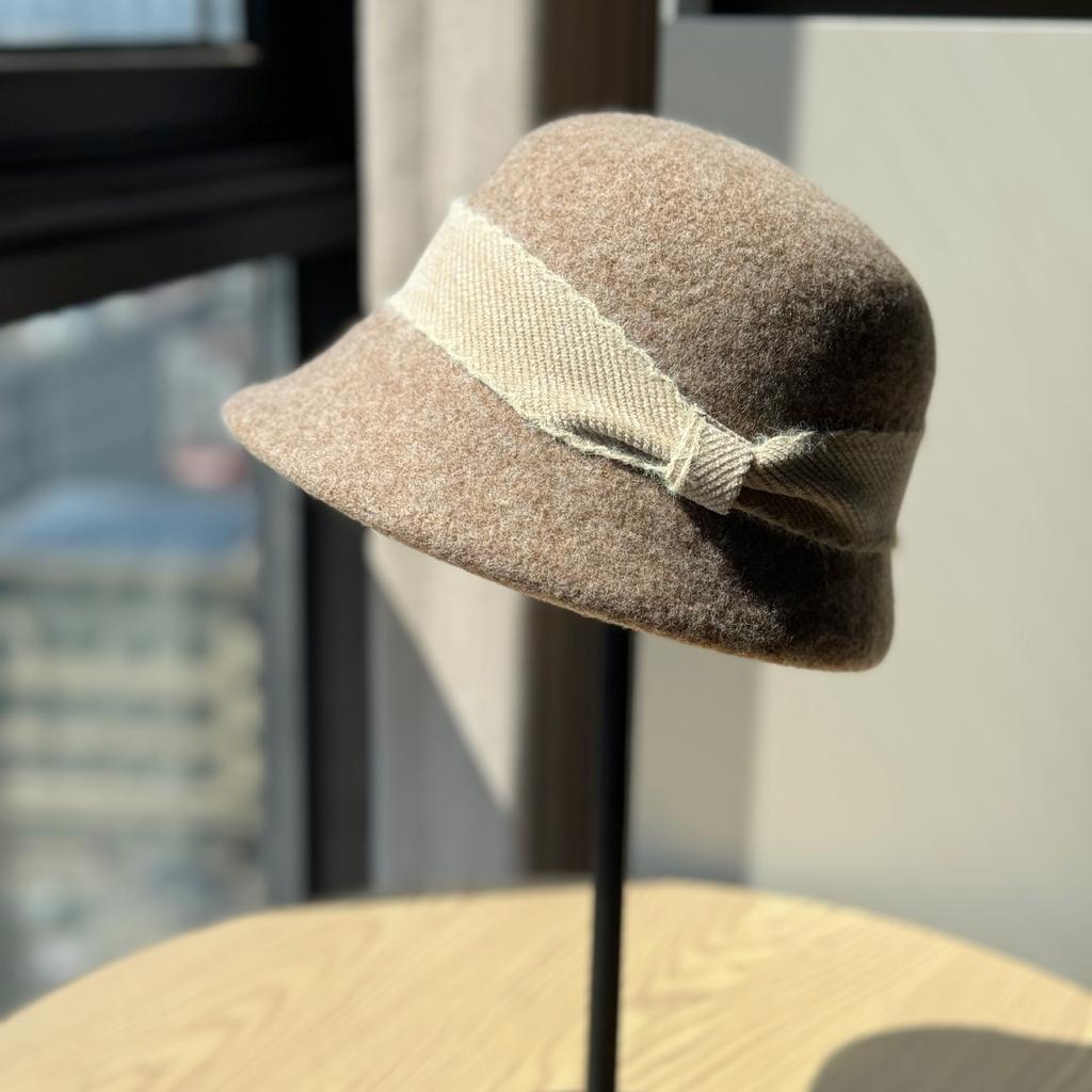 New Style Wool Hat for Women in Autumn and Winter New Fashion Versatile Face Showing Small Basin Hat Retro British Style Fisherman Hat