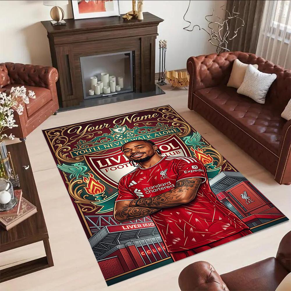 Liverpool Fc Customize Text Carpet Perfect For Outdoor Entryway Dormitory Hallway Antislip Rug Office Home Decor Spiritual Gift