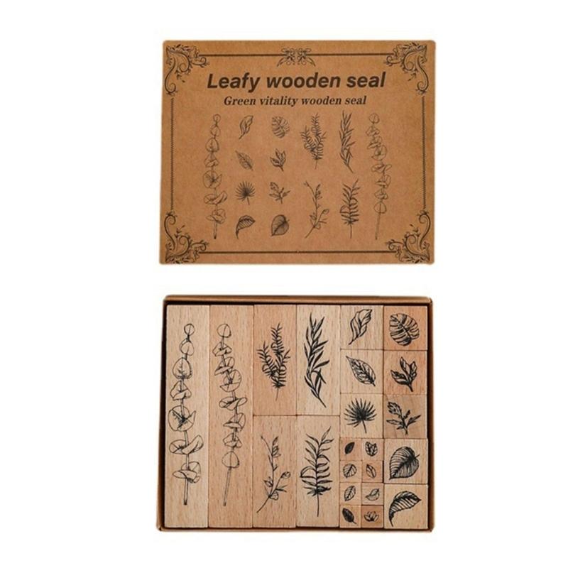 22 шт. Деревянный резиновый штамп Растение Цветок Штамп для скрапбукинга для изготовления открыток Журнал Планировщик Фотоальбом