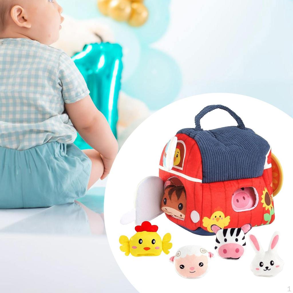 Farm Animals Educational Learning Toy Portable Soft Ie Play Set for Preschool 3M+ Infants