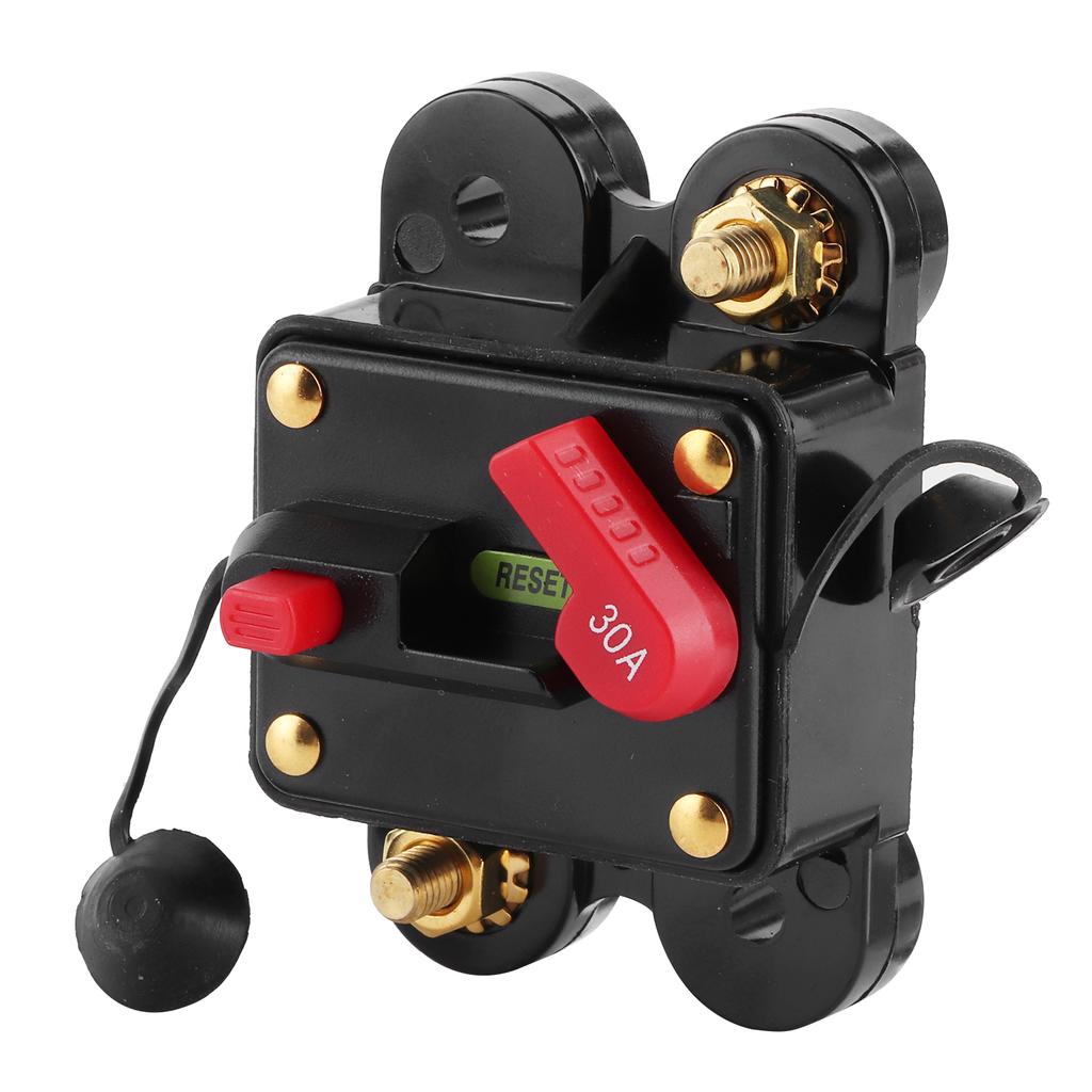 Auto-Audiosystem Sicherungshalter Automatischer Schutzschalter 12V‑24V DC Auto Boot Stereo Schutz30A, 78x51x38mm