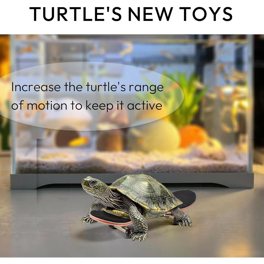 Turtle Skateboard Mini With Anti-Slip Pad, Smooth Rolling Wheels for Turtles, Tortoise and Bird Toys