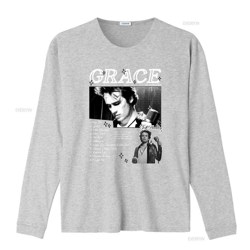 Jeff Buckley Grace Album Design T Shirt Merchandise Music Lover Vintage Washed Fashion Top For Everyday Wear Designer Clothes