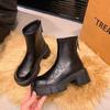 Platform Short Boots Women's 2025 New Soft-soled British Style Thin Boots Single Boots Autumn and Winter Small Martin Boots Women