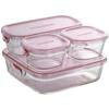 Iwaki Heat-Resistant Glass Storage Container Pink 4-Piece Set Pack Range PS-PRN-4P2