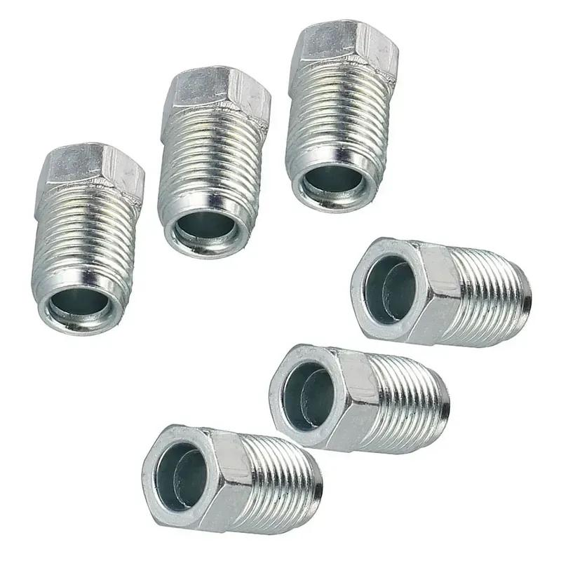 Kits Metric Nuts Cylinder Fittings M12mm X1mm Silver Unions Master 3/16" Pipe Brake Cable Connector Brand New Car Accessories