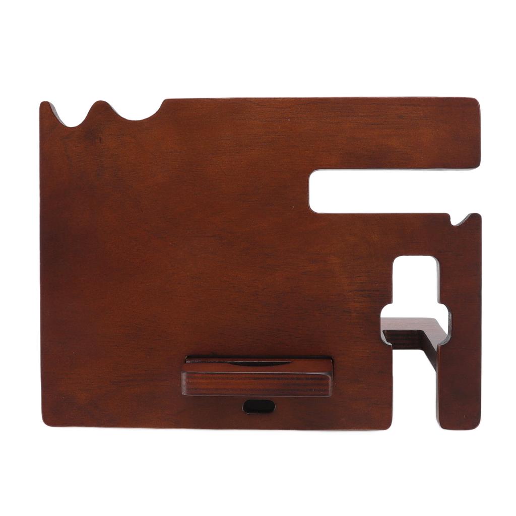 Wood Docking Station Multifunctional Wood Phone Docking Station Desktop Storage Bracket for Watch Glasses Key Jewelry