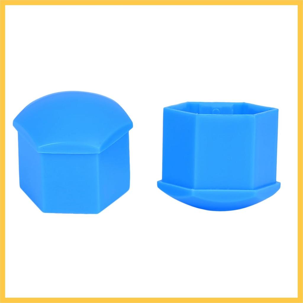 20pcs 21mm Universal Blue Plastic Car Wheel Nut Lug Hub Screw Rim Bolt Covers Dust Protection Caps with Removal Tool Clip Auto Replacement Parts