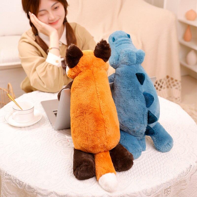 45 /55 /65cm Lovely Stuffed Soft Fox Raccoon Sloth Racoon Peluche Toys Cute Lying Animal Pillow Appease Dolls For Children