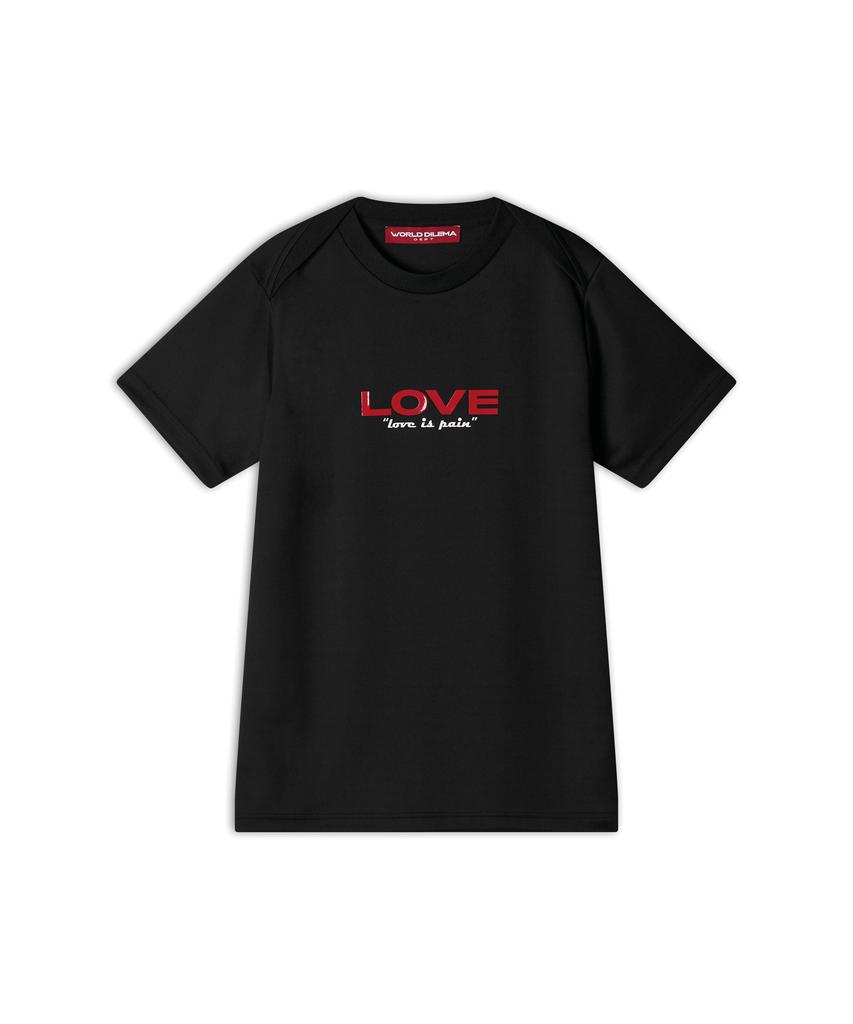 Woldeudillema Love Printing Shrunken Fit T-Shirts (Black)
