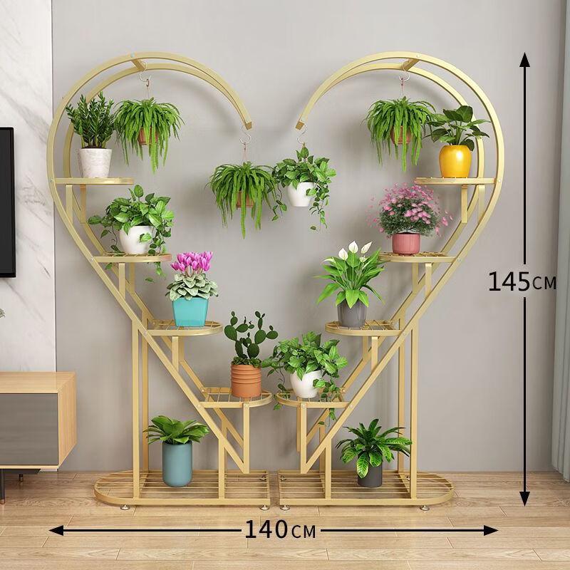 Heart-Shaped Balcony Flower Stand
