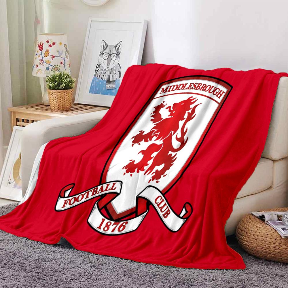 Red Lion Football Club Flannel Blanket, Soft Polyester, Modern Design, All-Season for Camping, Travel, Gifts for Holidays or Birthdays