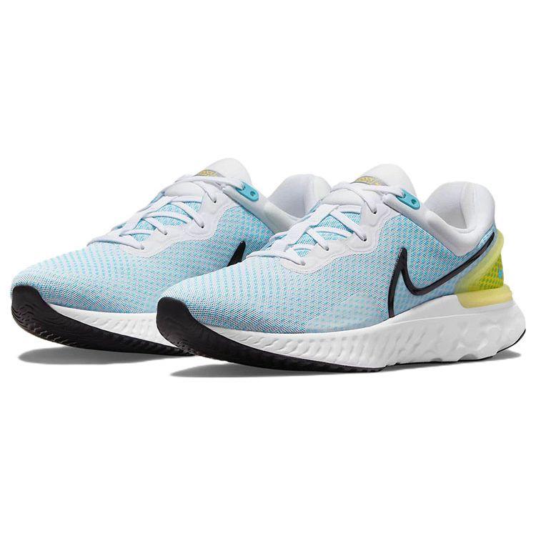 Nike React Miler 3 Hvit Klorblå Herresneakers Levende-Svovel Svart DD0490-100