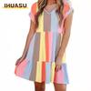 Fashion Summer Spring Short Sleeve V-Neck Casual Dresses Unique Design