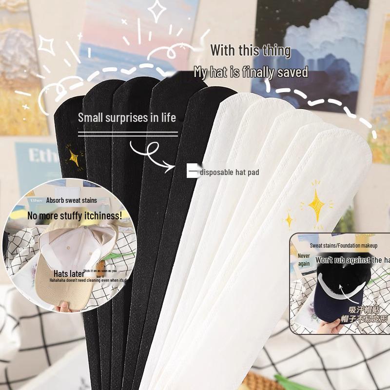 Disposable Hat Brim Sweat Absorbing Pad for Students and Military Training - Anti-Sweat, Anti-Dirt Sticker