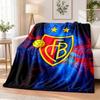 FC Basel Miękki Ciepły Przytulny Koc Flanelowy na Sofę Łóżko do Użytku Wewnętrznego w Domu Sypialni