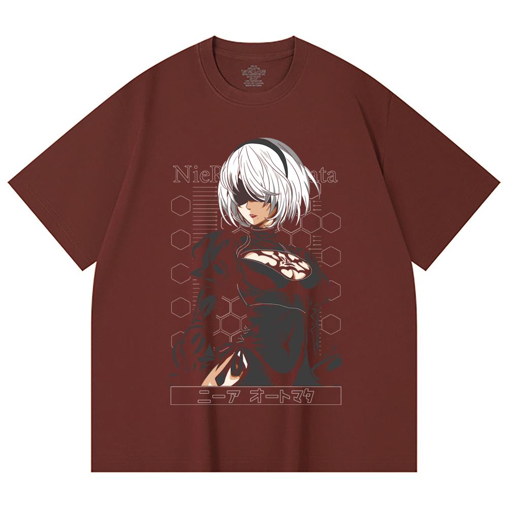230 Gsm 100% Cotton NieR Automata V2 Print Unisex Heavy Cotton T Shirt