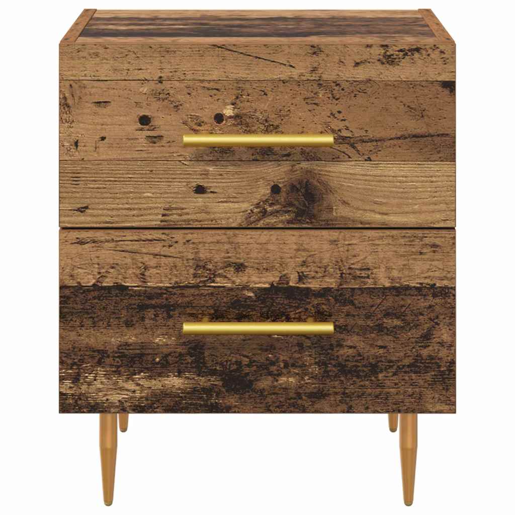 Nightstand Set of 2 Reclaimed Wood Look 40 X 35 X 47.5 Cm Engineered Wood