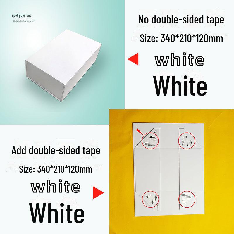 

«Элегантная черно-белая складная коробка для обуви — универсальная подарочная коробка, экономящая место»