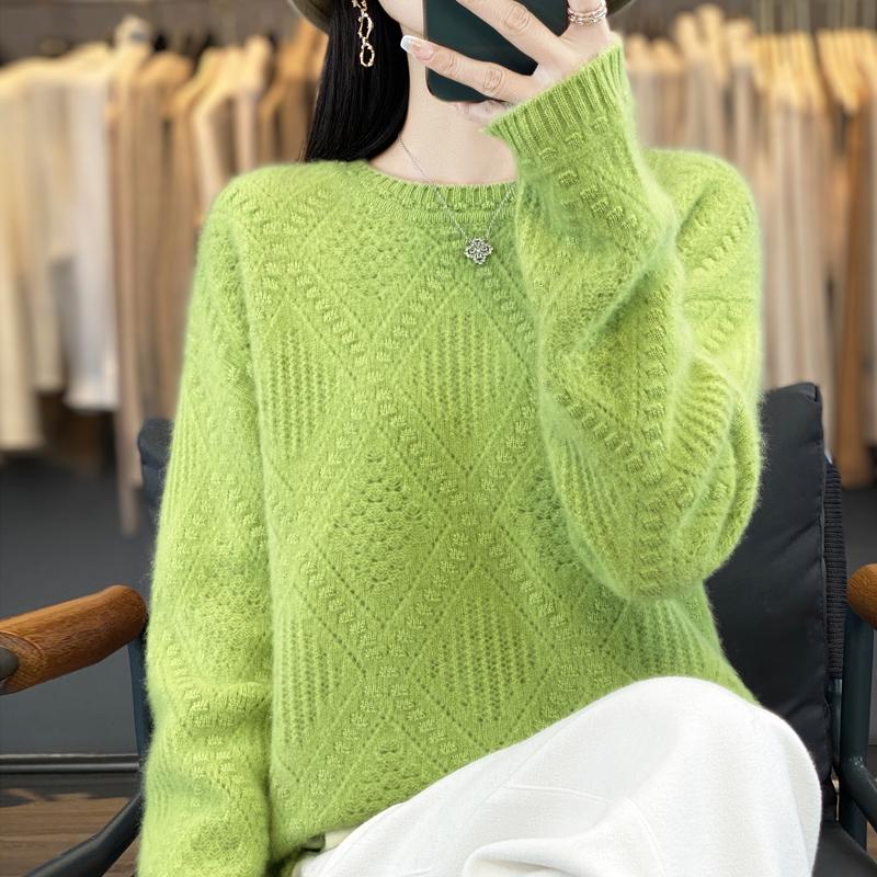 Women Sweater 100% Wool MODERN NEW SAGA O-neck Knit Pullover Thick Winter Jumpers Female Knit Tops