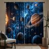 2 Panels Universe Printed Curtains Solar System Planet Star Space Galaxy Polyester Living Room Bedroom Window Drapes Home Decor