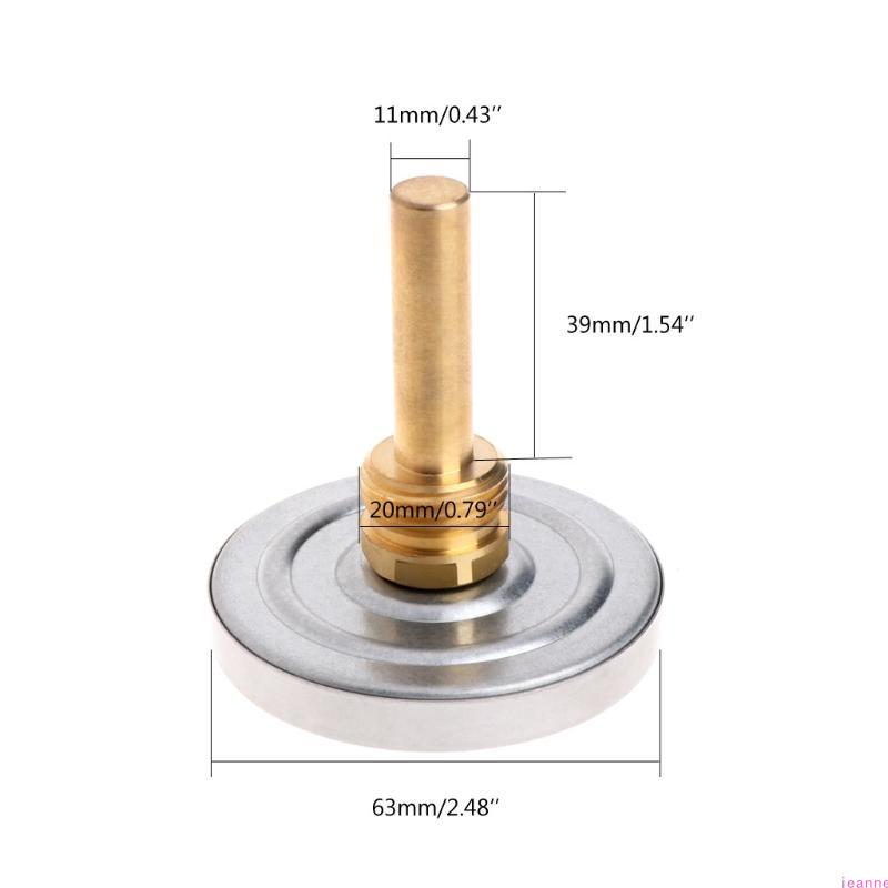 63mm Dial Horizontal Thermometer Aluminum Temperature Gauge Meter Liquid Water