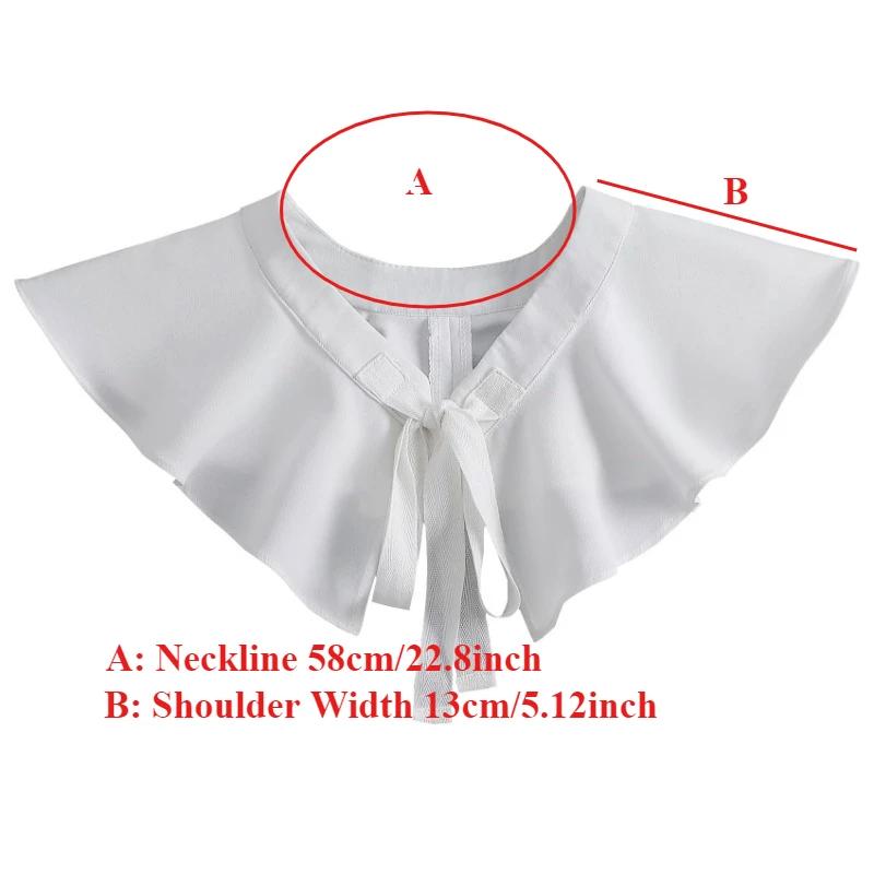 Odpinany Kołnierzyk Faux Krawat Damski Biały Szal Wrap Odpinane Jednokolorowe Kokardy Fałszywy Kołnierzyk Akcesorium do Ubrań