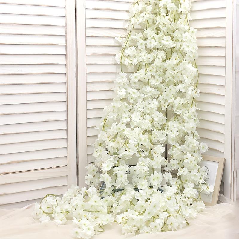 Artificial Cherry Blossom Vine for Home, Wedding, Ceiling, and Wall Decor