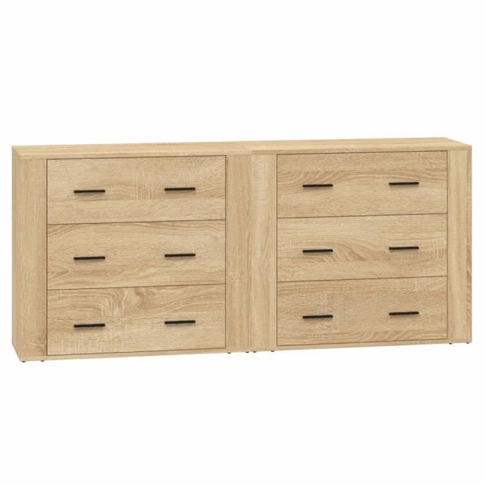 VidaXL Buffets 2 pcs chêne sonoma bois d'ingénierie 3185410
