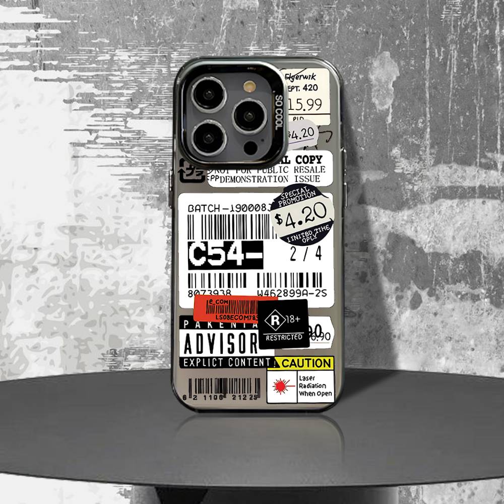 

Stamp Label Barcode Phone Case For iPhone 16,15,14,13,12,11,Pro,XS,Max,Plus,Mini,SE White Black Matte Shockproof Cover iphone14plus