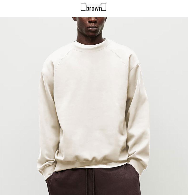 2024 Autumn/Winter Men's Heavyweight American Crewneck Sweatshirt - High Quality, Long Sleeve, Loose Fit