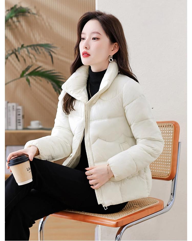 Short Down Jacket Women's Winter Vertical Collar Solid Color Jacket Warm Coat