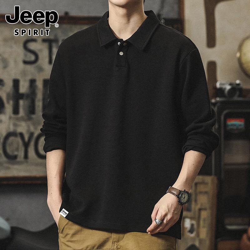 JEEP SPIRIT Men's Long Sleeve Polo T-Shirt
