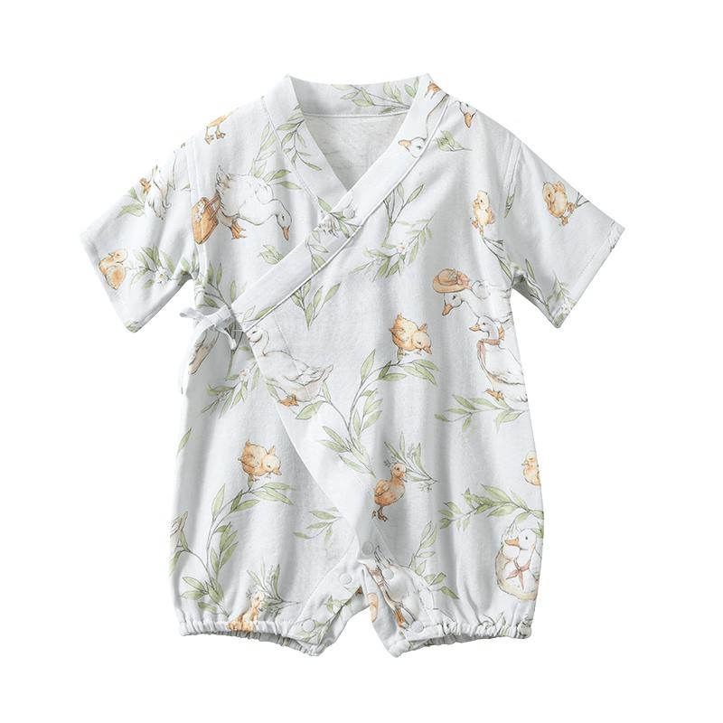 EMXEE Baby Gauze Short Sleeve Romper Bodysuit 73