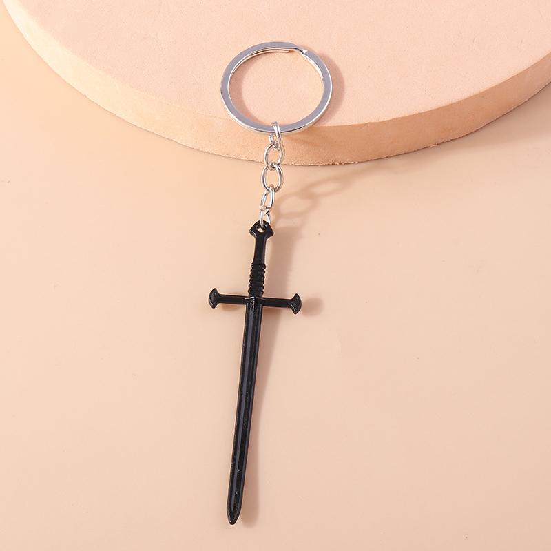 Gothic Punk Alloy Sword Keychain Metal Key Ring Pendants for Car Key Holder Handbag Decor Jewelry Gifts