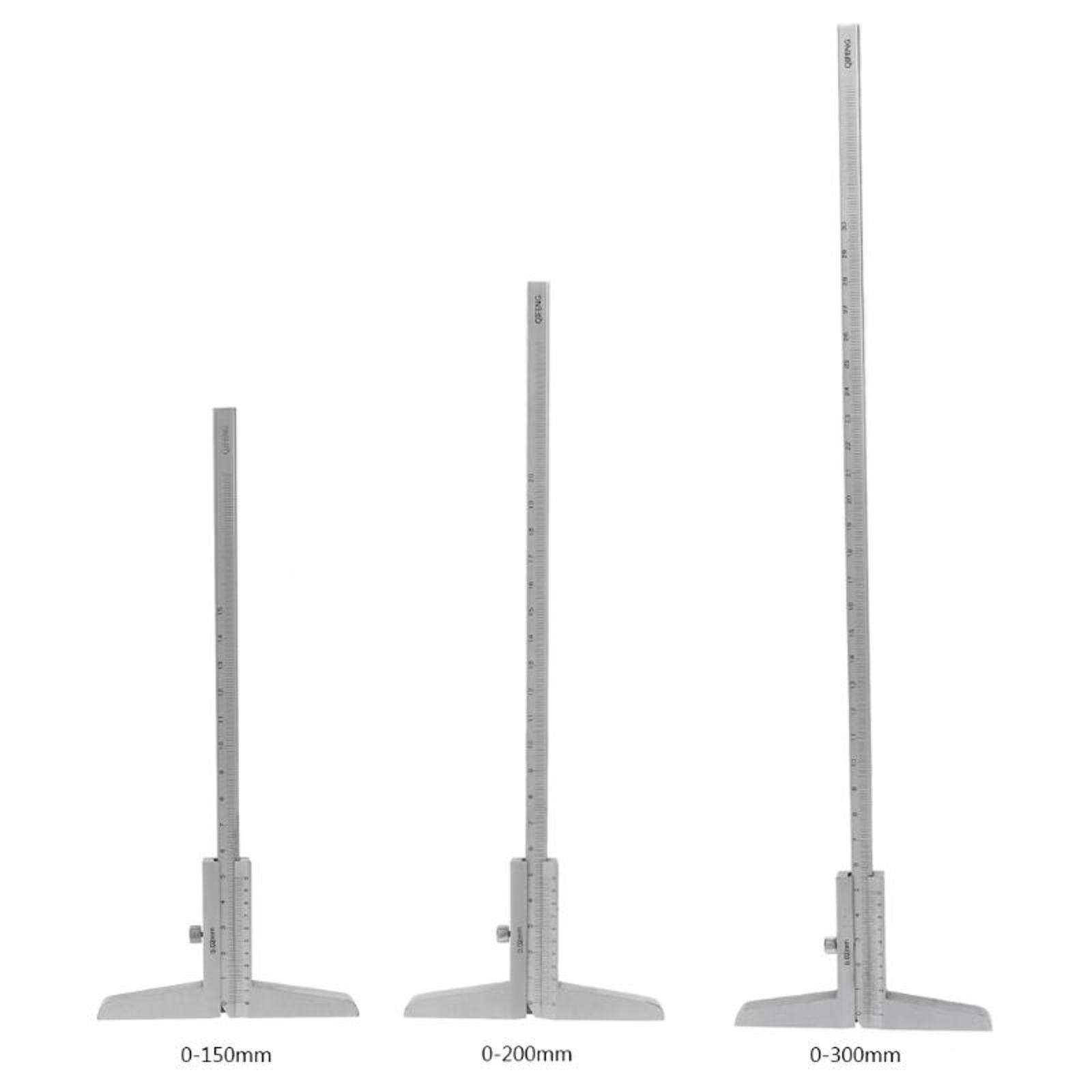 High Precision Stainless Steel Depth Gauge 0-300mm Deep Vernier Caliper 0.02mm