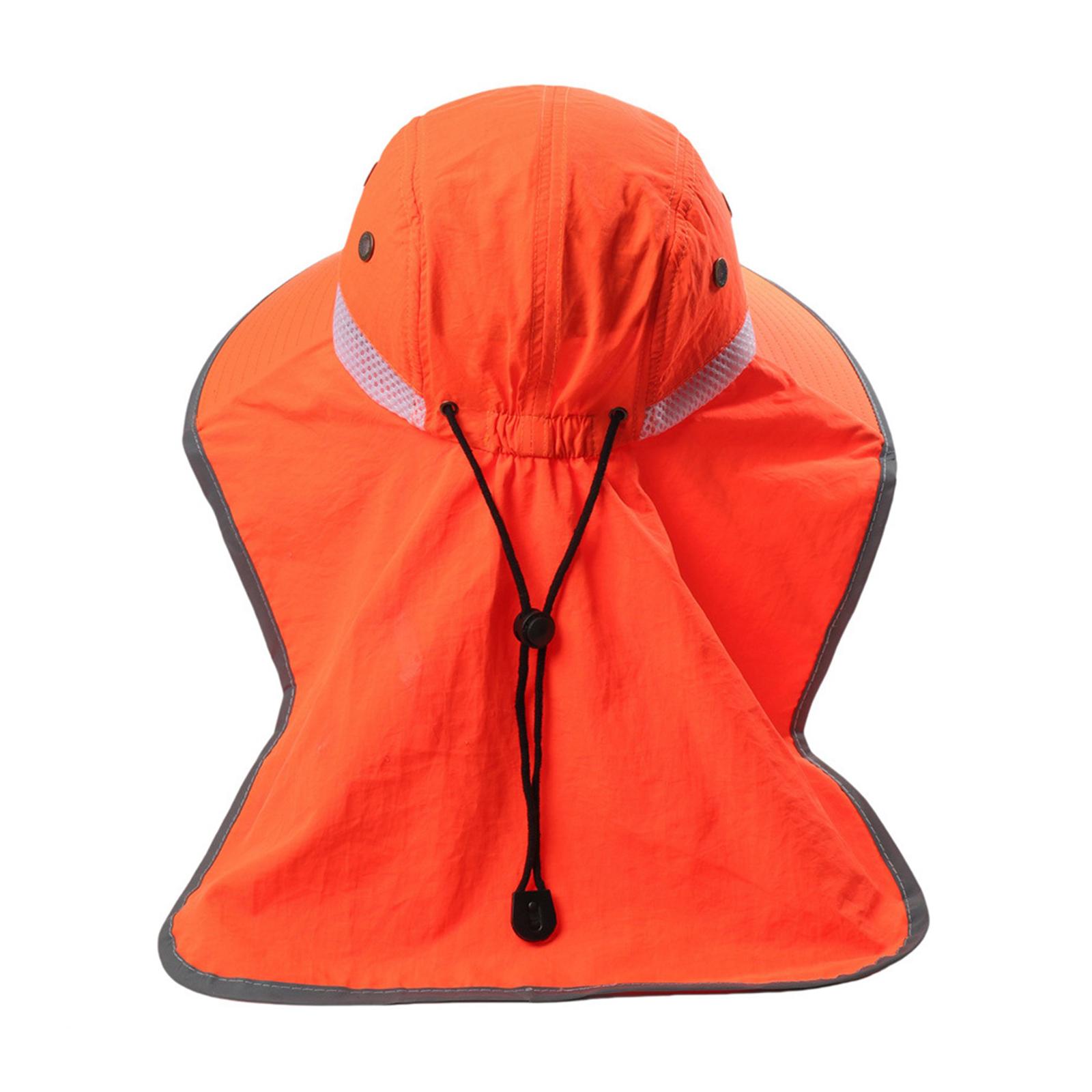 

Fluorescent Outdoor Fishing Hat Sun Protective Fisherman Hat With Wide Brims And Neck Shield For Hiking And Fishing помаранчевий