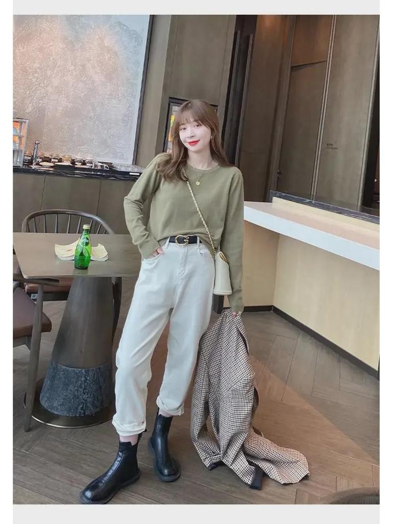 Women's Stylish Cashmere Sweater: Round Neck, Thin, Ideal for Spring & Autumn, 2025 Collection, Versatile Inner or Outer Wear.