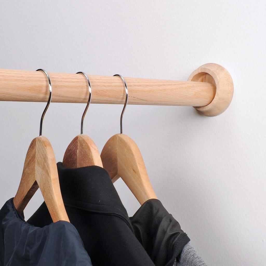 WADDELL Closet Pole Socket (Jumbo Heavy Duty, 1 Set) | Hardwood Dowel Rod Holder Fits Any Style Closet Rods up to 1-¾" Diameter | Includes Mounting