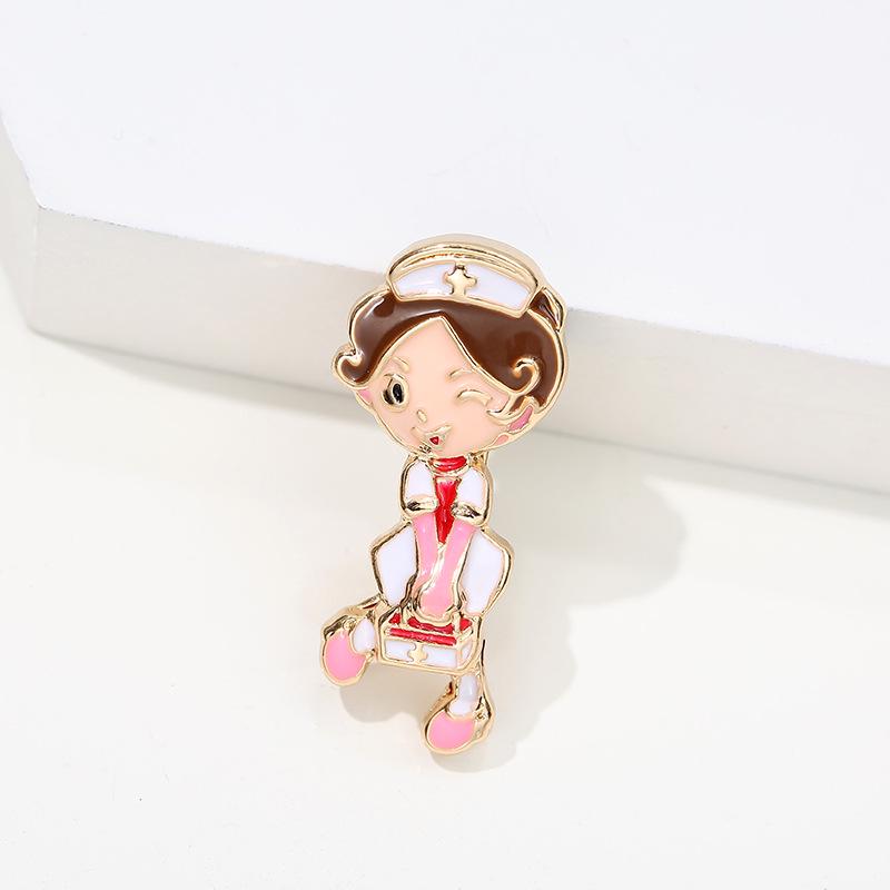Wuhan Hospital Epidemic Prevention Brooches: Cartoon Series with Thermometers, Caring Doctors, Nurses, and More Creative Designs.
