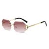 New Frameless Sunglasses, High-end Polygonal Glasses, Fashionable Gradient Color Sunshade Sunglasses, Men's Trend