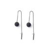 New  Long Tassels Earring Black Joker Contracted Metal Ball Drop Earrings Women Temperament Fashion Jewelry