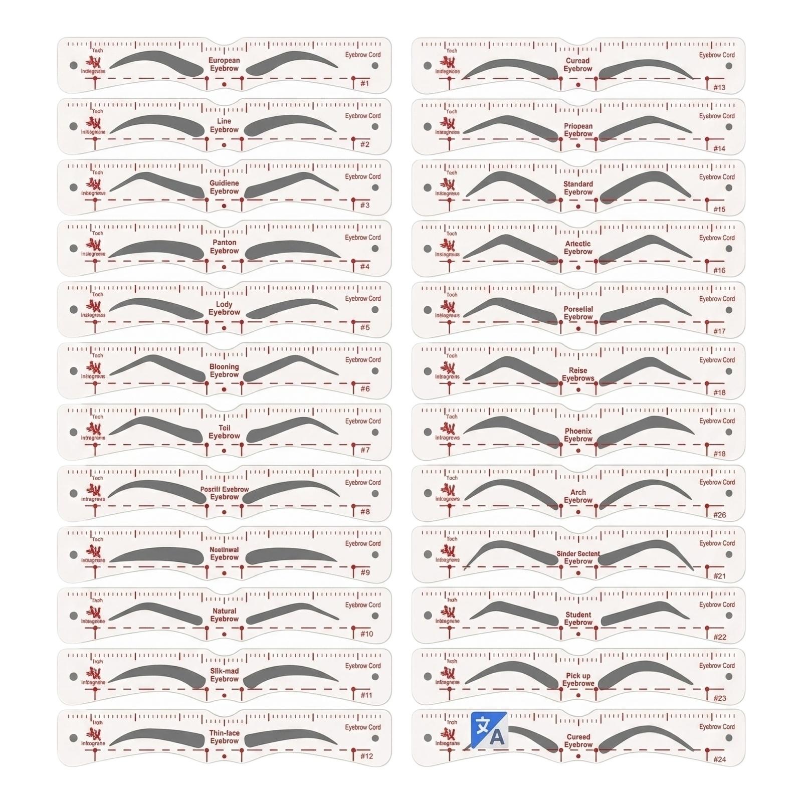 

Eyebrow Stencil, 12Eyebrow Shaper Kit, Reusable Eyebrow Template With Strap, 3 Minutes Makeup, Suitable For 8% One Size белый