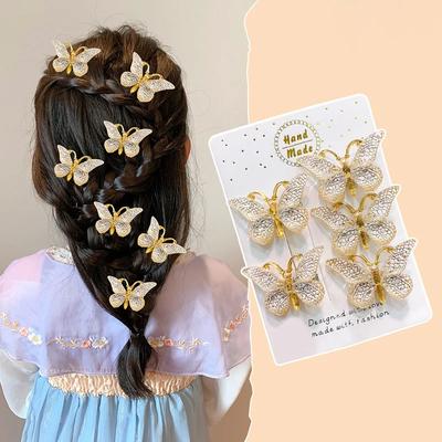 5 STÜCKE Bunte Farbverlauf 3D Schmetterling Niedliche Baby Haarnadeln Kinder Haarspangen Kinder Kopfschmuck Prinzessin Haarspange Mädchen Accessoires