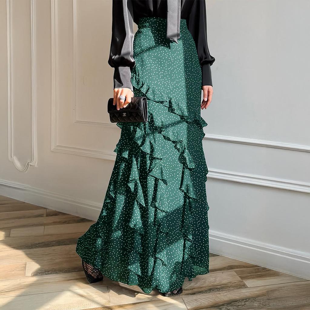 Casual Holiday Polka Dot Lace Long Skirt Skirt Women's Autumn and Winter